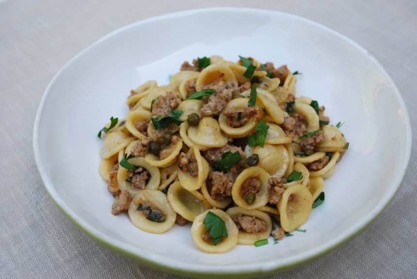 Orecchiette with Veal, Capers and White Wine
